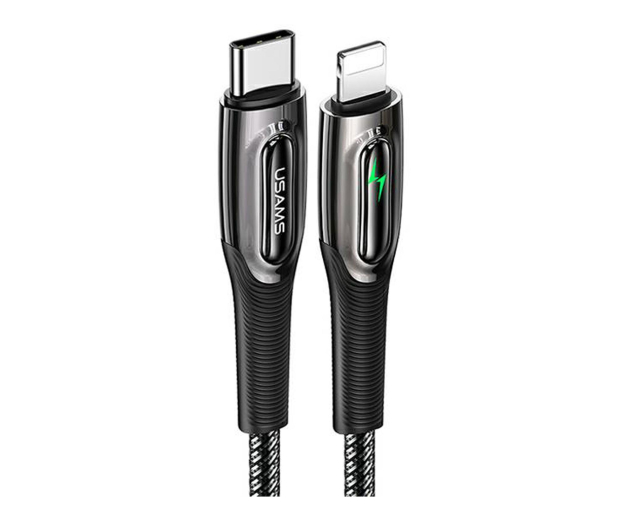 USAMS Kabel pleciony C/Lightning Smart Power-off 20W 1,2m czarny - 1568998 - zdjęcie
